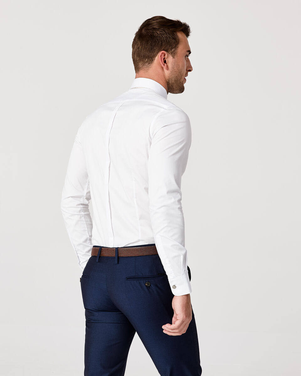 Ultra Slim Long Sleeve Twill Shirt, White, hi-res